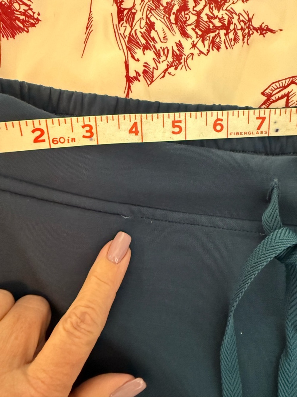 Scuba Fabric Half-Zip Pullover & Wide Leg Pant Set Teal, XL - Picture 7 of 14